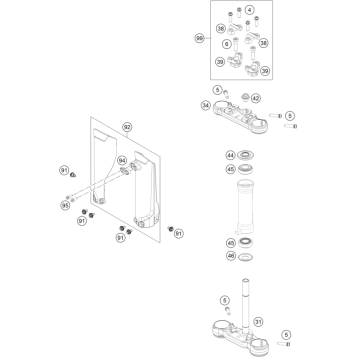 FRONT FORK, TRIPLE CLAMP