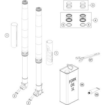 FRONT FORK DISASSEMBLED