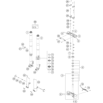 FRONT FORK, TRIPLE CLAMP