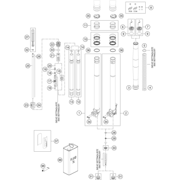 FRONT FORK DISASSEMBLED