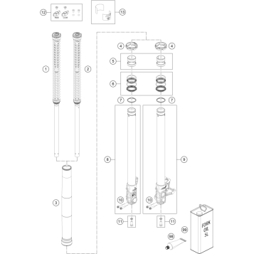 FRONT FORK DISASSEMBLED