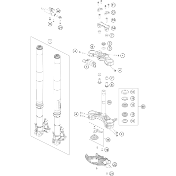 FRONT FORK, TRIPLE CLAMP