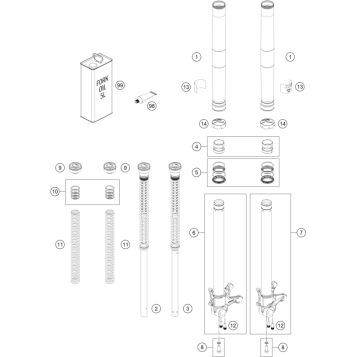 FRONT FORK DISASSEMBLED
