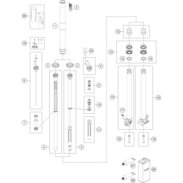 FRONT FORK DISASSEMBLED