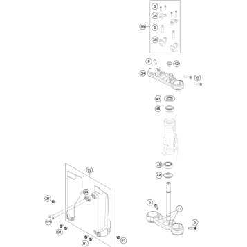 FRONT FORK, TRIPLE CLAMP