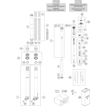 FRONT FORK DISASSEMBLED