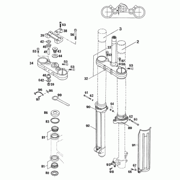 FRONT FORK, TRIPLE CLAMP