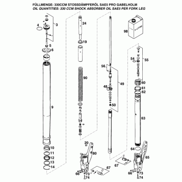 FRONT FORK DISASSEMBLED