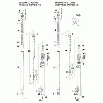 FRONT FORK DISASSEMBLED