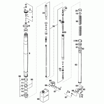 FRONT FORK DISASSEMBLED