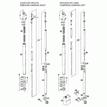 FRONT FORK DISASSEMBLED
