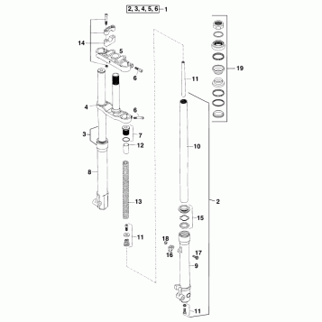 FRONT FORK, TRIPLE CLAMP