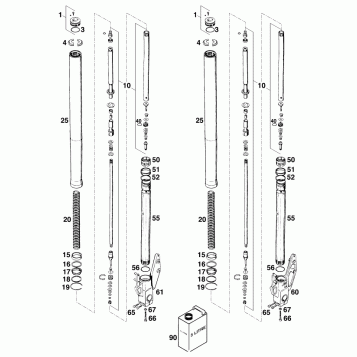 FRONT FORK DISASSEMBLED