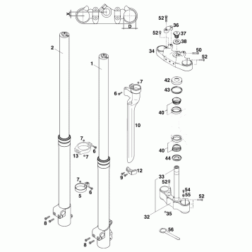 FRONT FORK, TRIPLE CLAMP