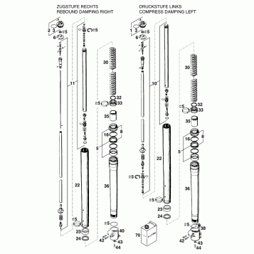 FRONT FORK DISASSEMBLED