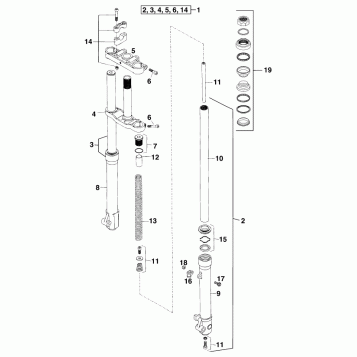 FRONT FORK, TRIPLE CLAMP
