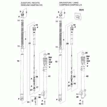 FRONT FORK DISASSEMBLED