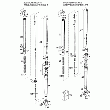 FRONT FORK DISASSEMBLED