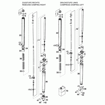 FRONT FORK DISASSEMBLED