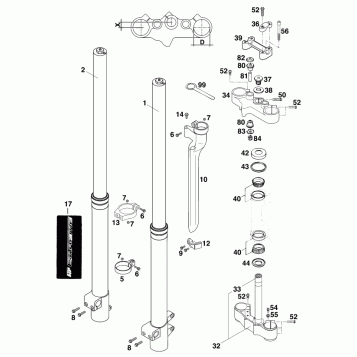 FRONT FORK, TRIPLE CLAMP