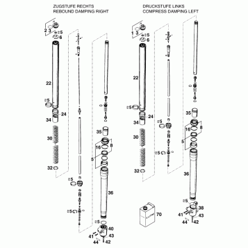 FRONT FORK DISASSEMBLED