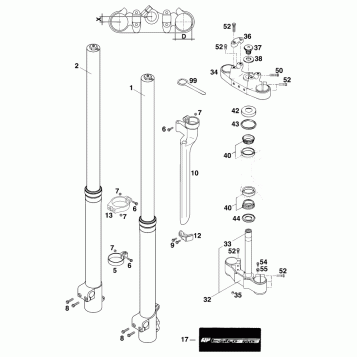 FRONT FORK, TRIPLE CLAMP