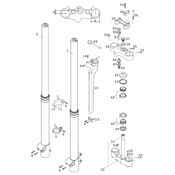 FRONT FORK, TRIPLE CLAMP