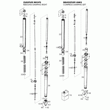 FRONT FORK DISASSEMBLED