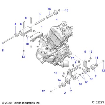 ENGINE, MOUNTING & LONG BLOCK - A22SEK57AD (C102223)