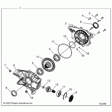 DRIVE TRAIN, REAR GEARCASE INTERNALS - A24S6E57A1 (102296)