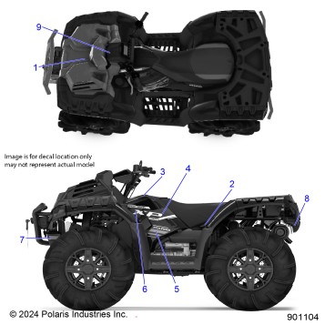 BODY, DECALS GRAPHIC - A25SXM95AL (901104)