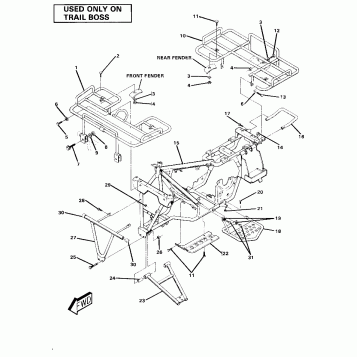 Frame Assembly with Racks-Trail Boss (4910981098004A)