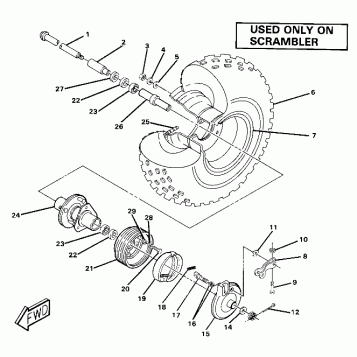 Front Wheel and Brake Assembly. (4910981098030A)