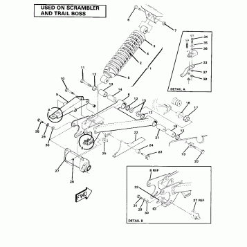 Swing Arm Weldment and Rear Shock Assembly (4910981098032A)