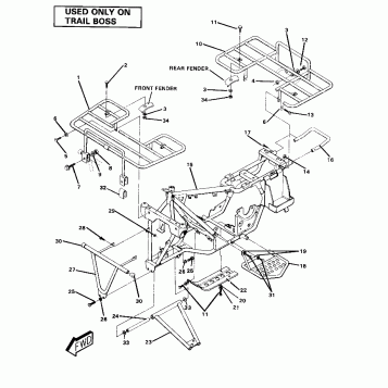 Frame Assembly with Racks-Trail Boss (4911991199004A)