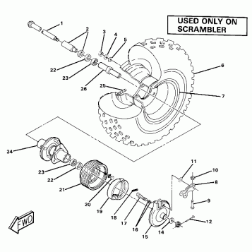 Front Wheel and Brake Assembly. (4911991199030A)