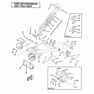 Swing Arm Weldment and Rear Shock Assembly (4911991199032A)