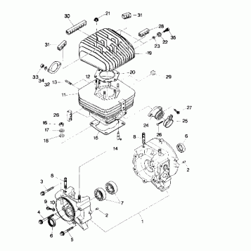 Crankcase and Cylinder Assembly (4913491349031A)