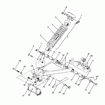 Swing Arm Weldment and Rear Shock Assembly (4913501350021A)