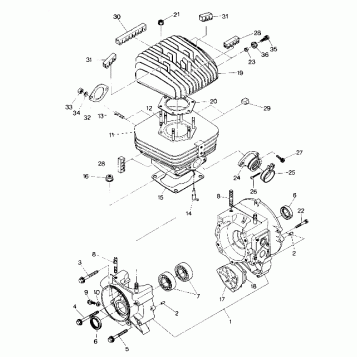 Crankcase and Cylinder Assembly (4913501350031A)