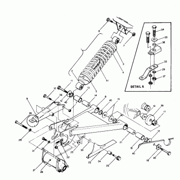 Swing Arm Weldment & Rear Shock Assembly (4913511351021A)