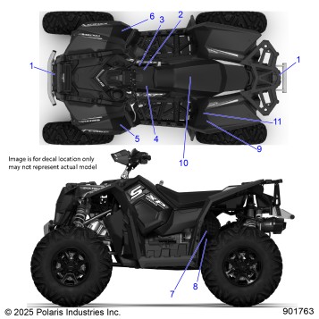 BODY, DECALS, STANDARD - A26SGE95AB (901763)