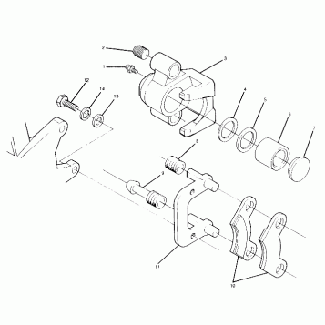 Front Brake Caliper Assembly 1988 4 x 4 Update - 4/14/88 (4914761476036A)