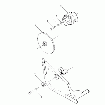 Right Hand Gearcase & Brake Mounting   1988 2X4 Update - 4/14/88 (4914771477029A)