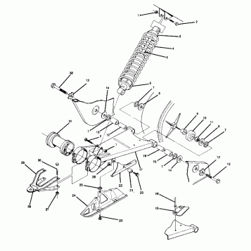Swing Arm Weldment and Rear Shock Assembly (4914781478021A)
