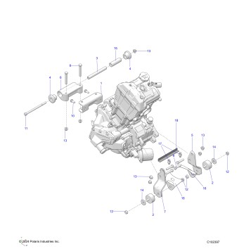 ENGINE, MOUNTING & LONG BLOCK - A25SWE57AL (C102397)