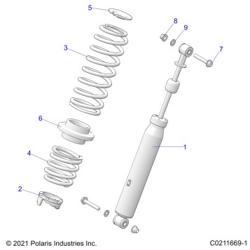 SUSPENSION, SHOCK, REAR - A24SLZ95AH (C0211669-1)