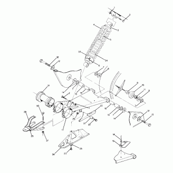 Swing Arm Weldment and Rear Shock  Assembly (4916331633021A)