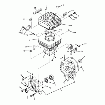 Crankcase and Cylinder Assembly (4916331633031A)