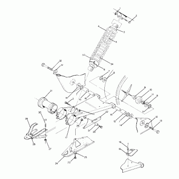 Swing Arm Weldment and Rear Shock  Assembly (4916341634021A)